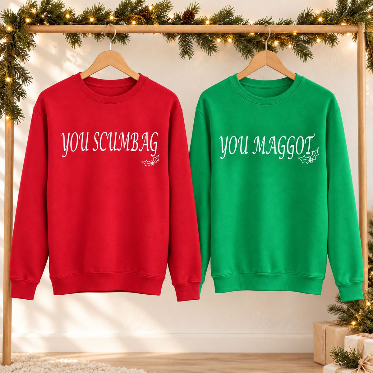 You Scumbag You Maggot Christmas Jumper – Matching Unisex Sweatshirt Sweatshirt Print My Tops 