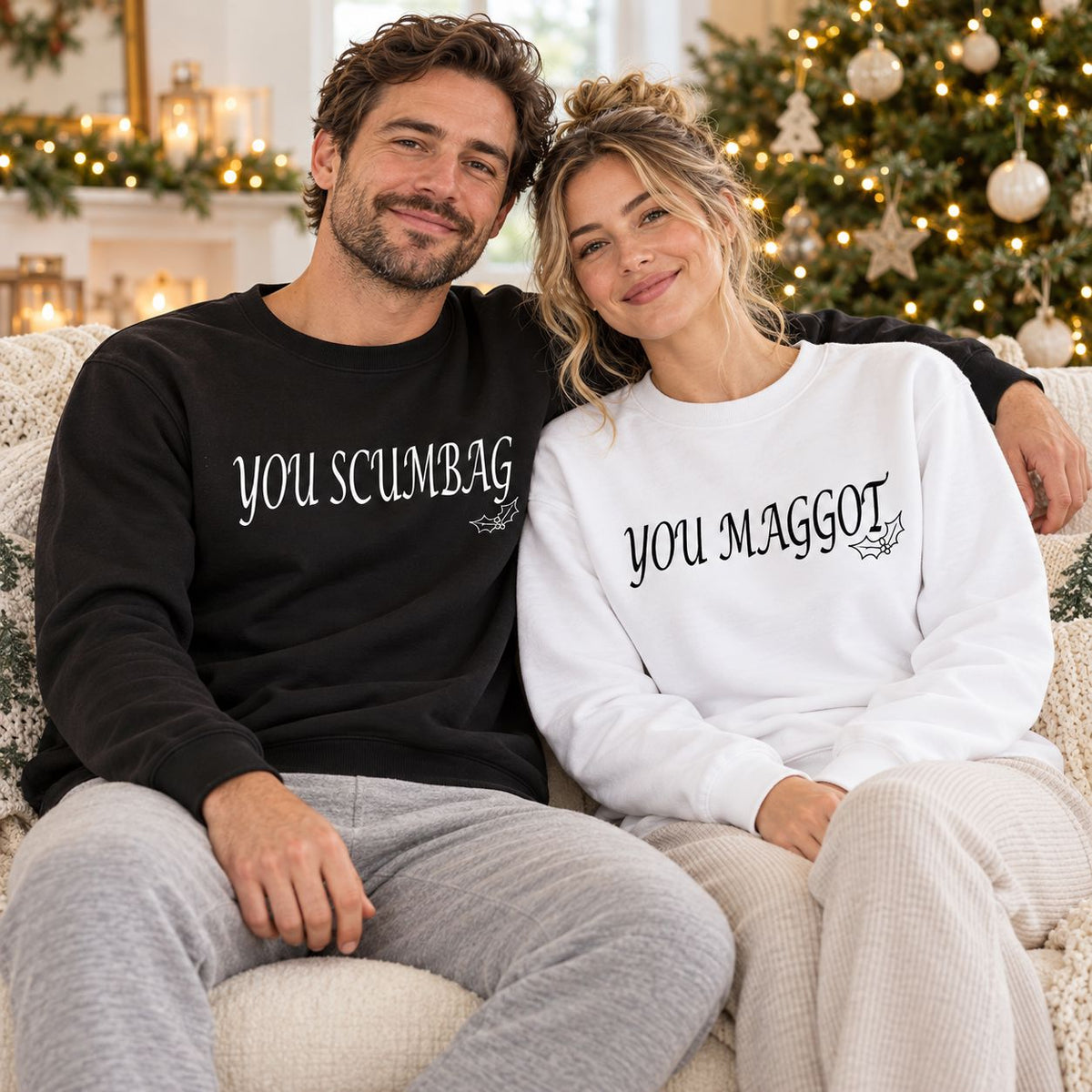 You Scumbag You Maggot Christmas Jumper – Matching Unisex Sweatshirt Sweatshirt Print My Tops 