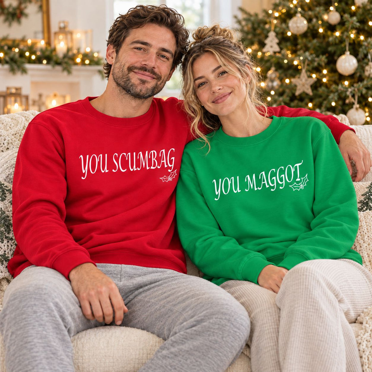 You Scumbag You Maggot Christmas Jumper – Matching Unisex Sweatshirt Sweatshirt Print My Tops 