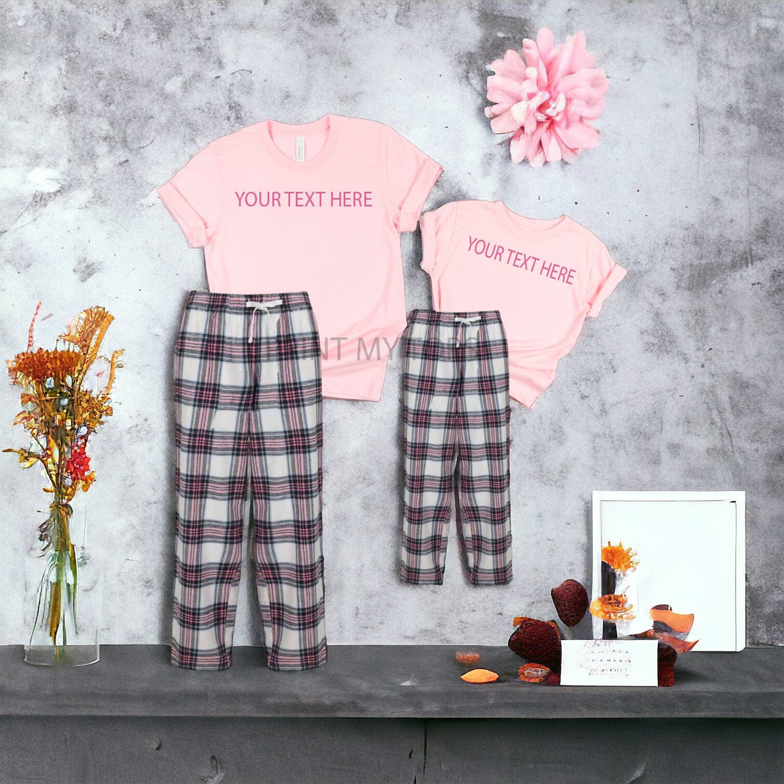 Pyjamas Fancy Text Personalised Your Text here Matching slogan pyjamas Blue Mama Mini ...