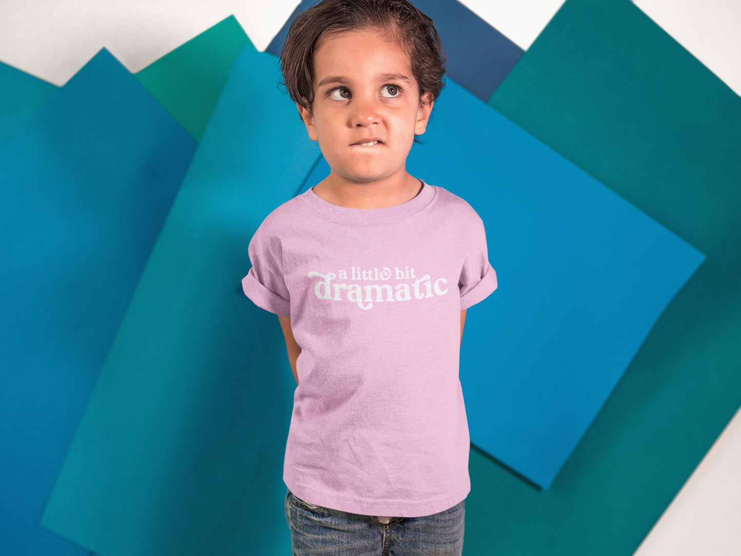 A Little Bit Dramatic Kids Slogan T-shirt