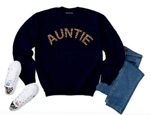 Animal Print Personalised Auntie Sweatshirt