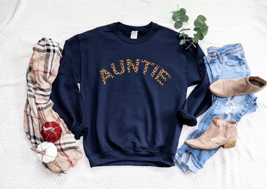 Animal Print Personalised Auntie Sweatshirt