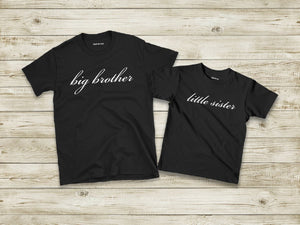 Big Brother Little Sister Matching Black T-shirts