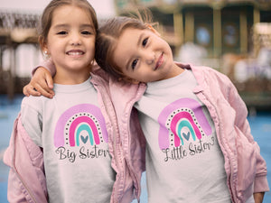 Big Sister Little Sister Matching Rainbow T-shirts