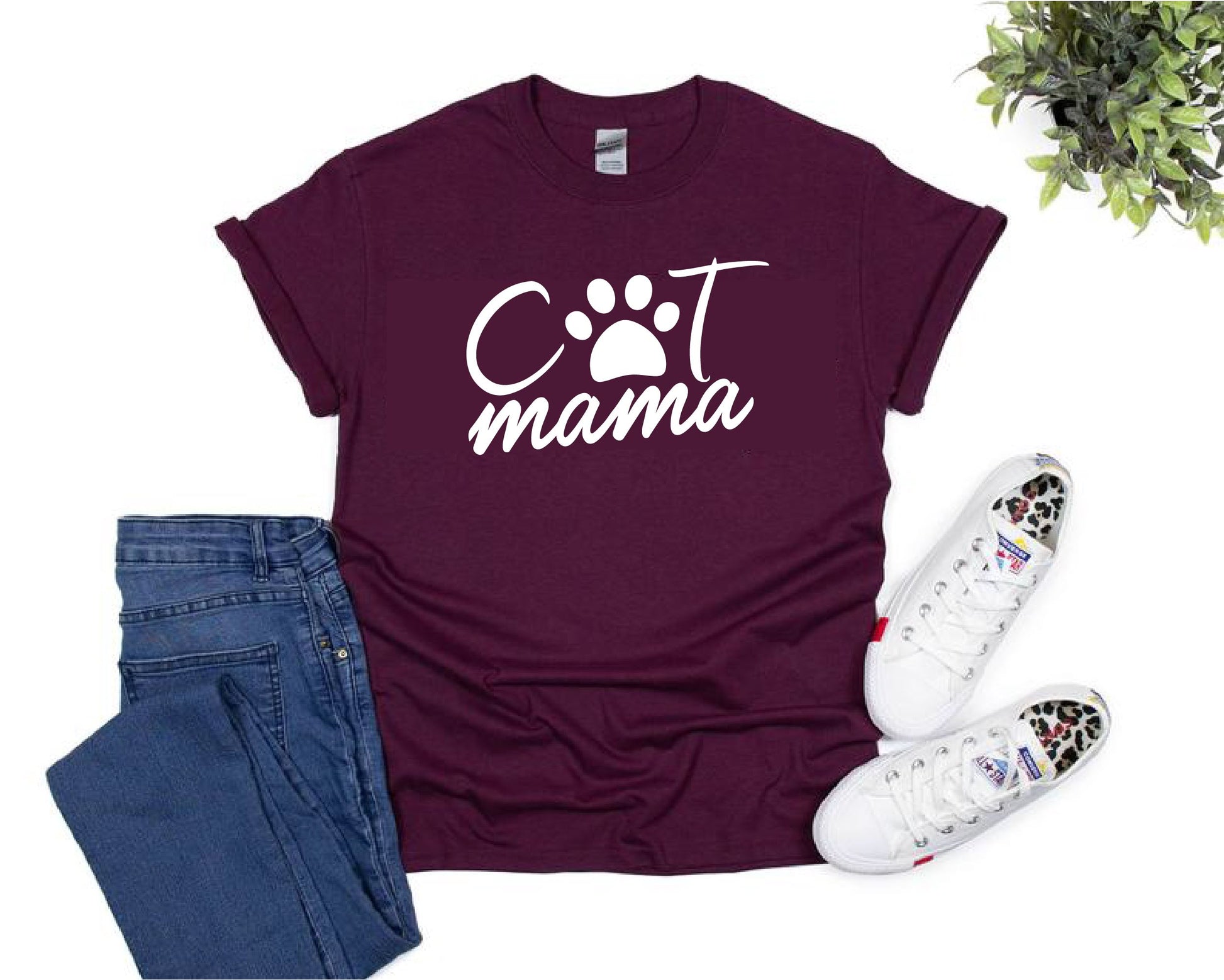 Cat Mama Slogan T-Shirt