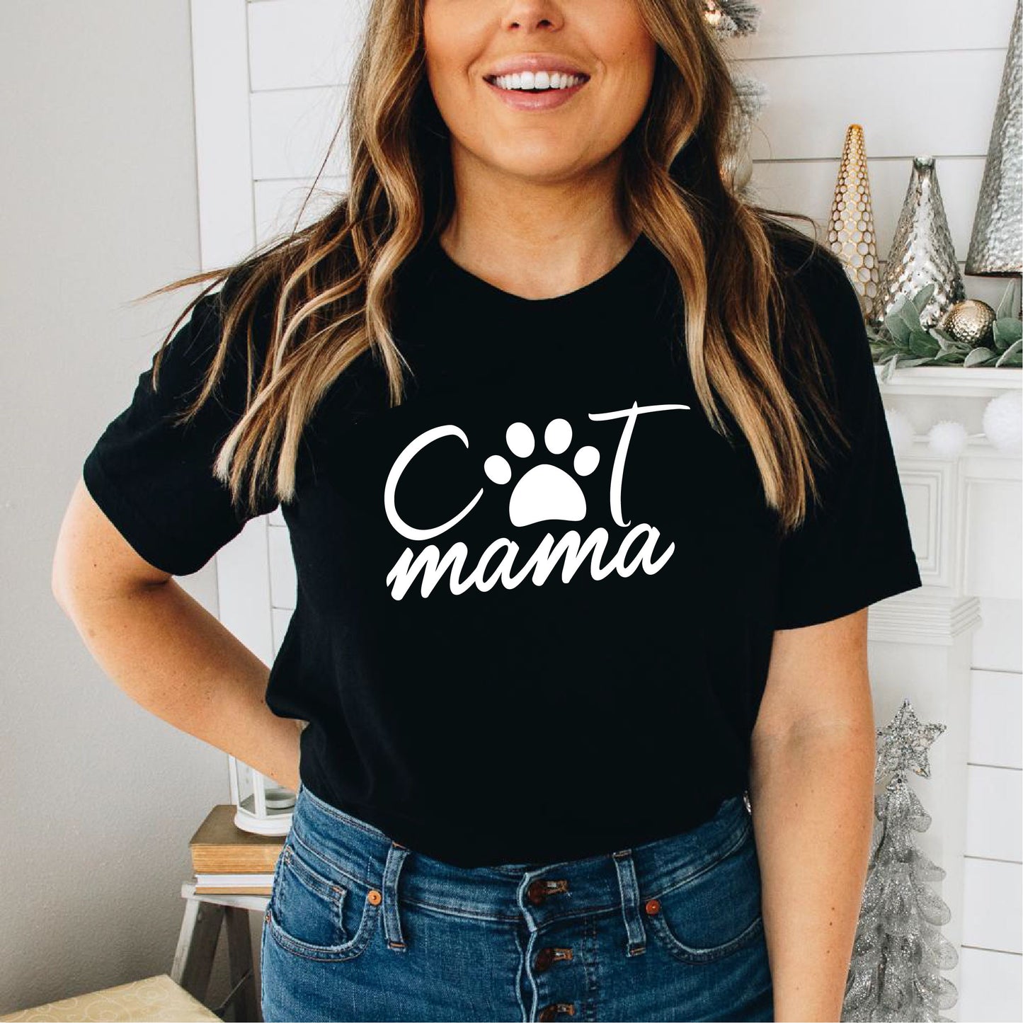 Cat Mama Slogan T-Shirt
