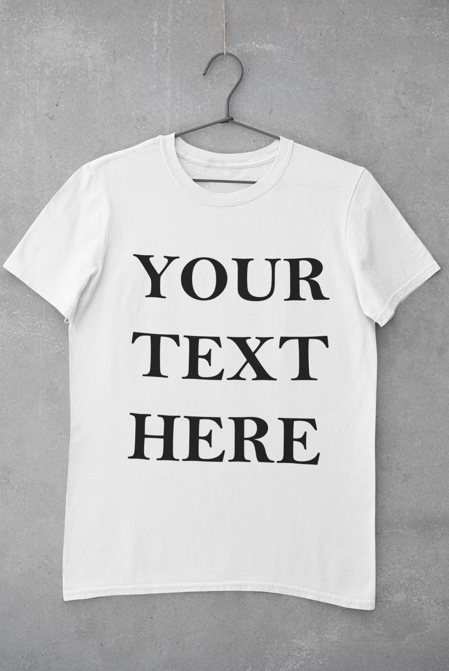 Crew Neck T-shirts Personalised with Your Text On Front