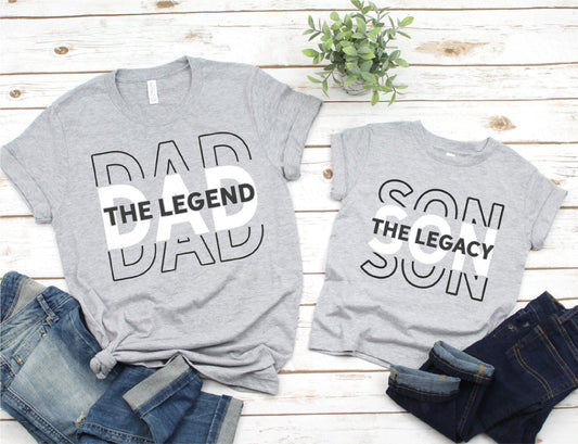 Dad Son Legend Legacy Matching T-shirts