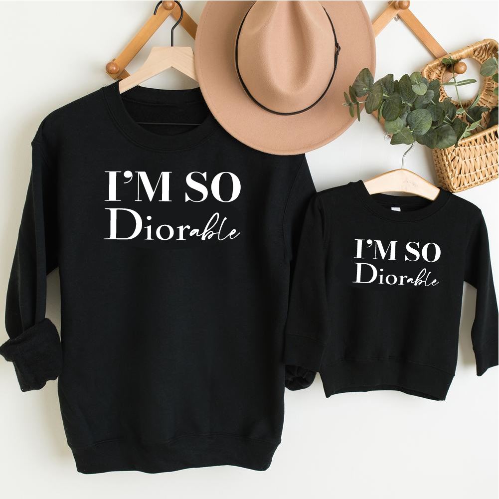 Dior-able Matching Slogan Sweatshirts