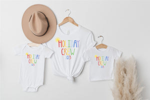 Family Matching Holiday Crew 2023 T-shirts