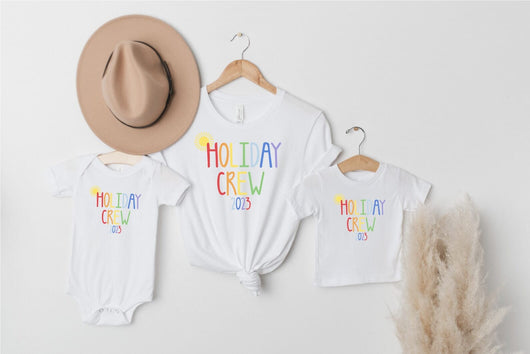 Family Matching Holiday Crew 2023 T-shirts