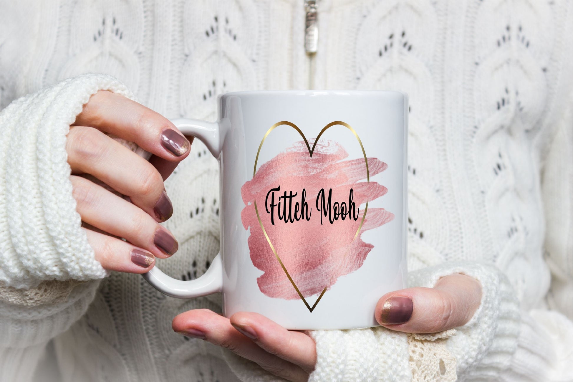 Fitteh Mooh Mug in Rose Gold Heart