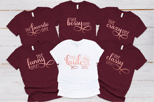 Funny Personality Hen Party Burgundy T-Shirts