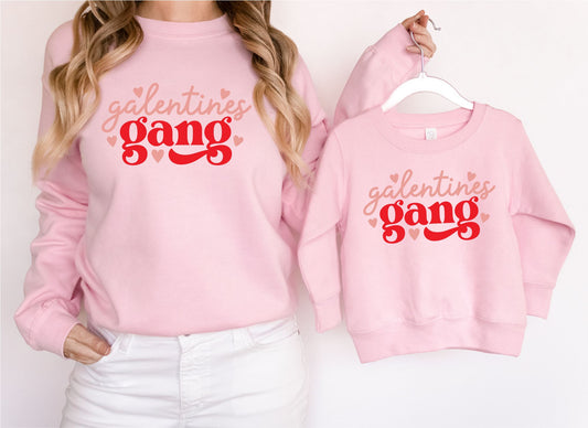 Galentines Matching Pink Sweatshirts