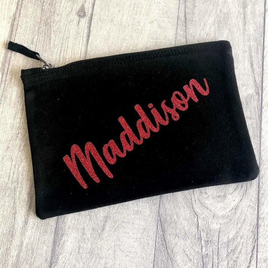 Glitter Red Name Personalised Pencil Case