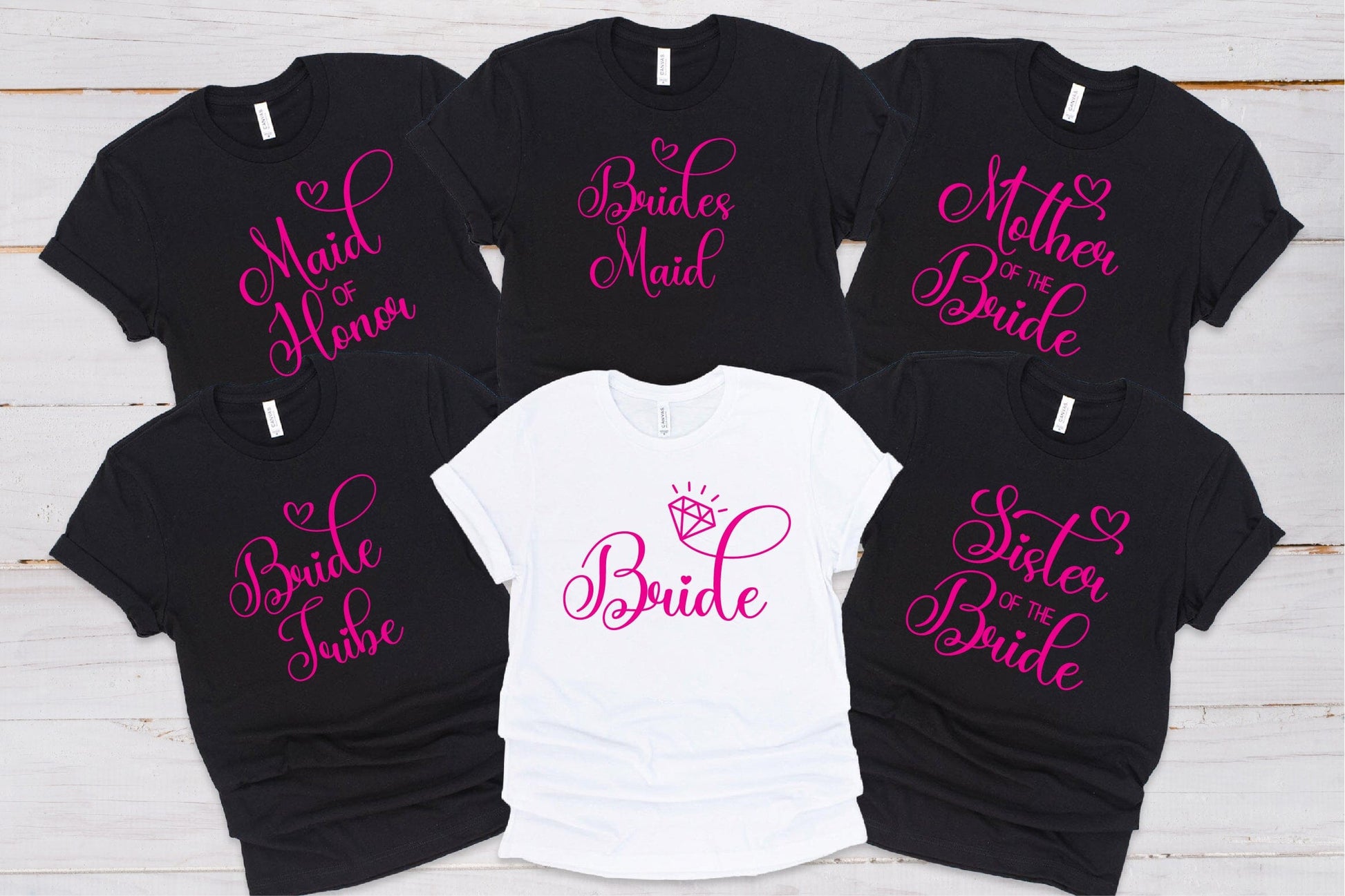HEN PARTY Roles Black Hot Pink Tshirts