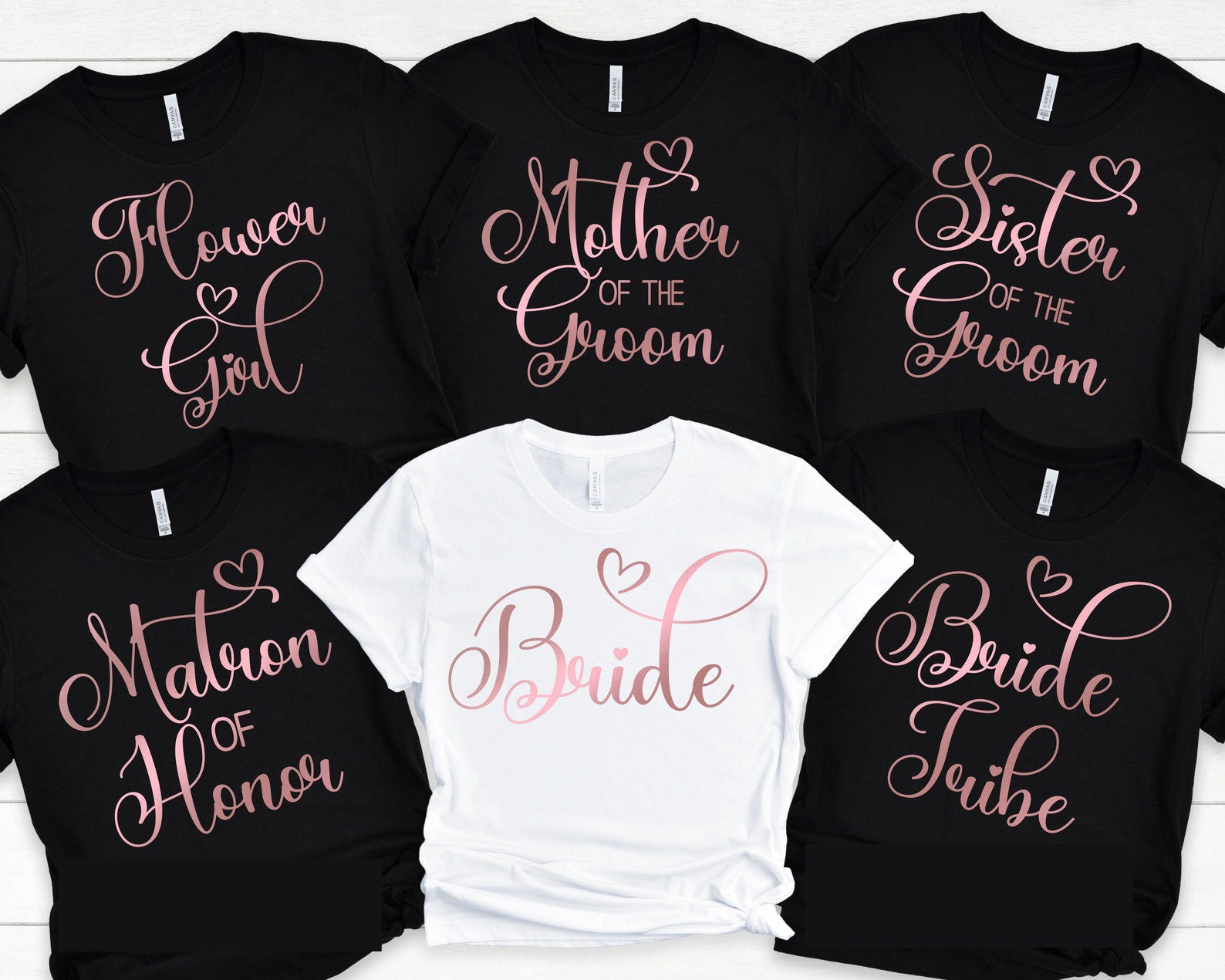 HEN PARTY ROLES Rose Gold T-SHIRTS