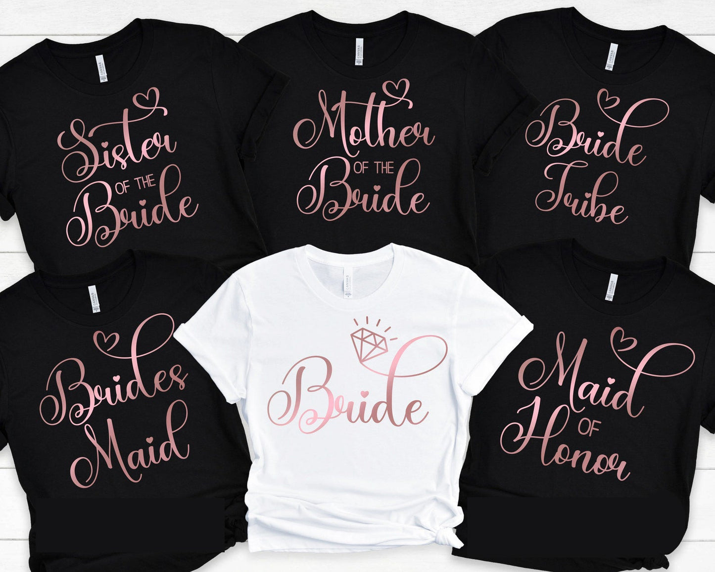 HEN PARTY ROLES Rose Gold T-SHIRTS