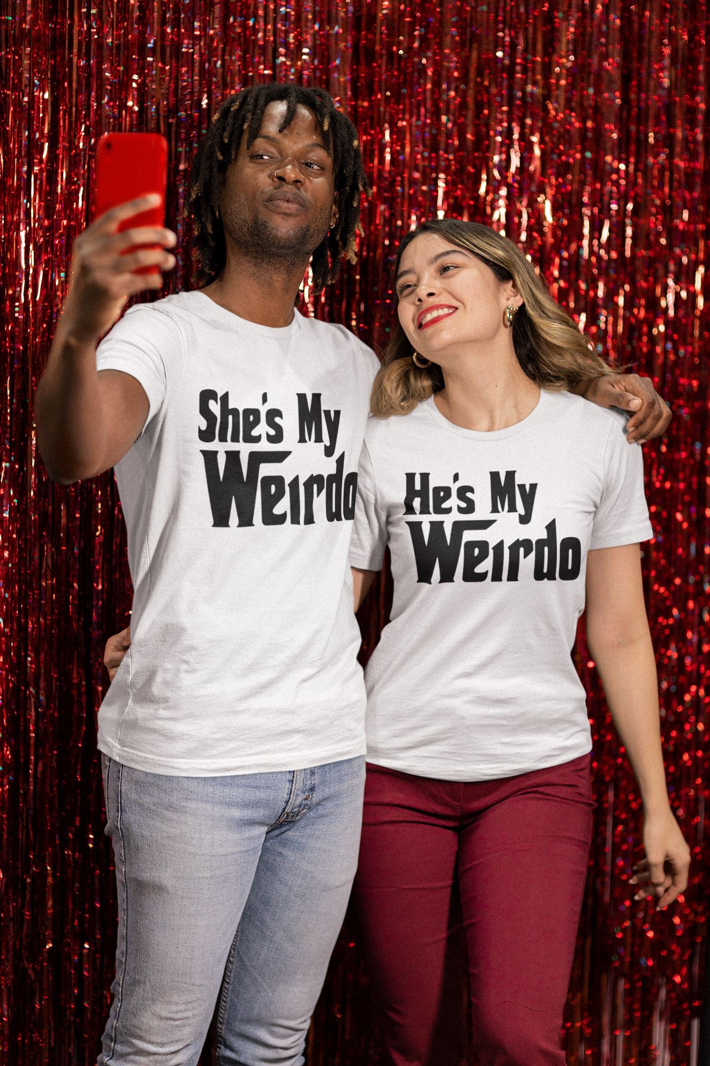 Her Weirdo His Weirdo Matching T-shirt