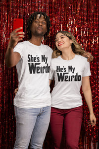 Her Weirdo His Weirdo Matching T-shirt