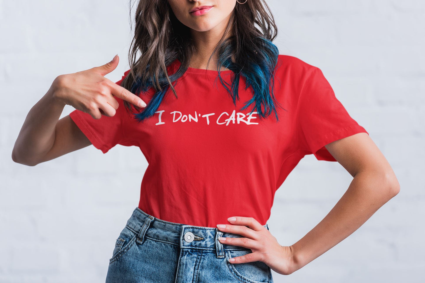 I don't care Slogan T-shirt