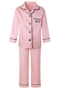 Kids Personalised Pink Satin Pyjamas