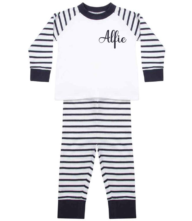 Cute Kids Personalised Name Pyjamas Pink Blue – Print My Tops