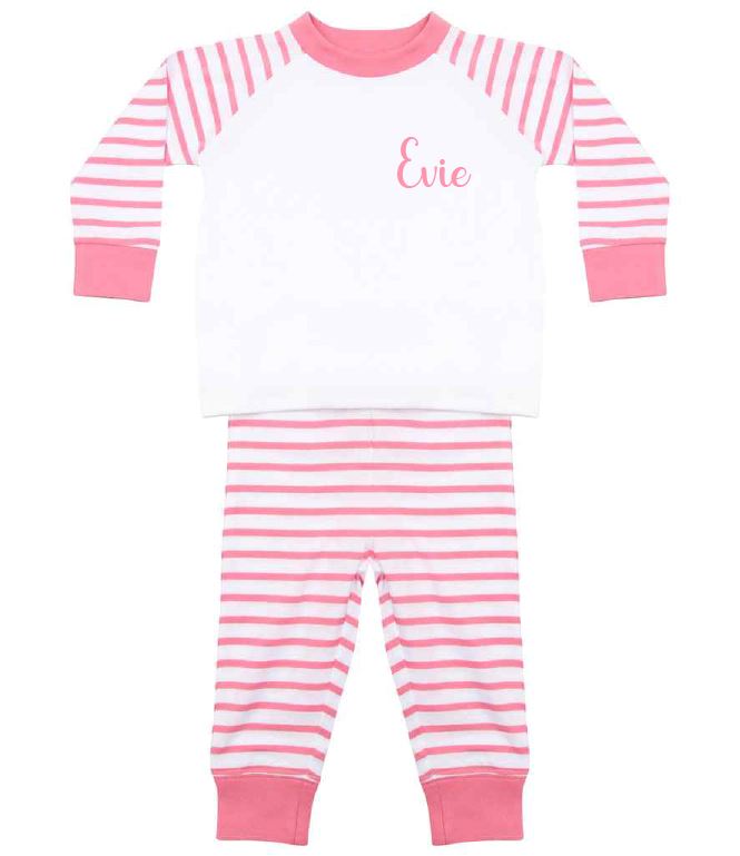 Kids Personalised Striped Pyjamas