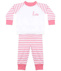 Kids Personalised Striped Pyjamas