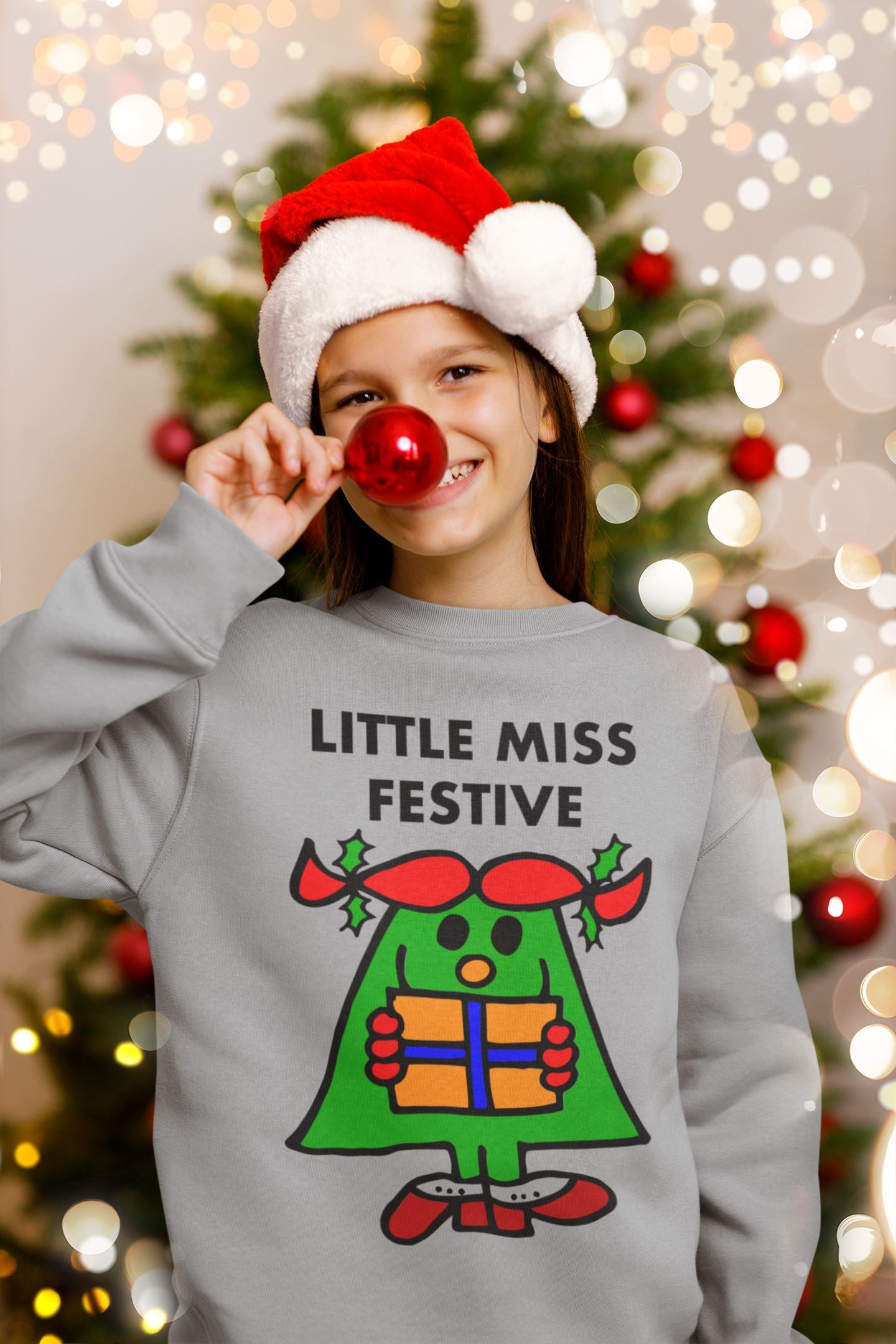 Little Miss Festive Grey Sweatshirt