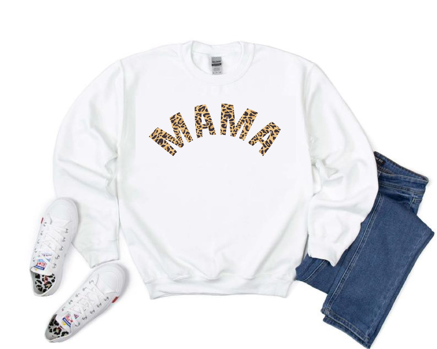 Mama Arched Animal Print Sweatshirt