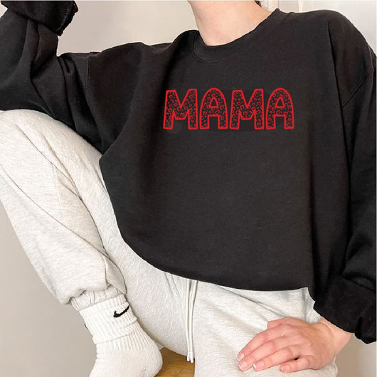 Mama Heart Print Sweatshirt