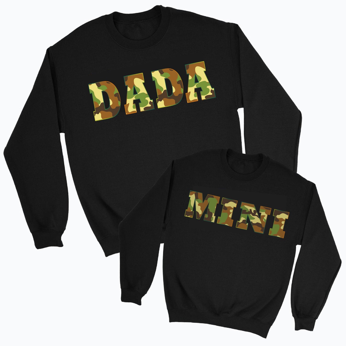 Matching Camo Print Dada and Mini Sweatshirts
