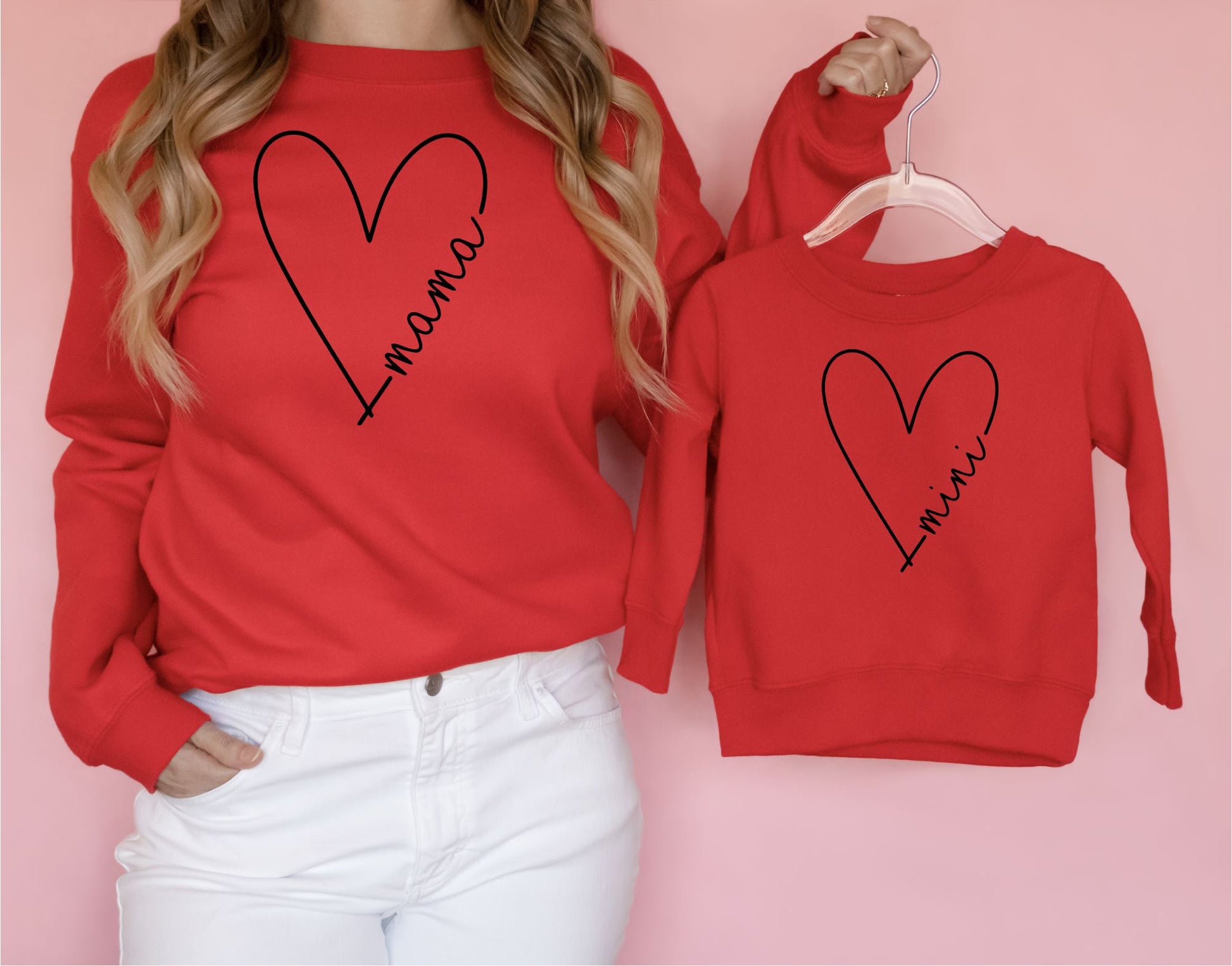 Matching Mama Mini Heart Sweatshirts