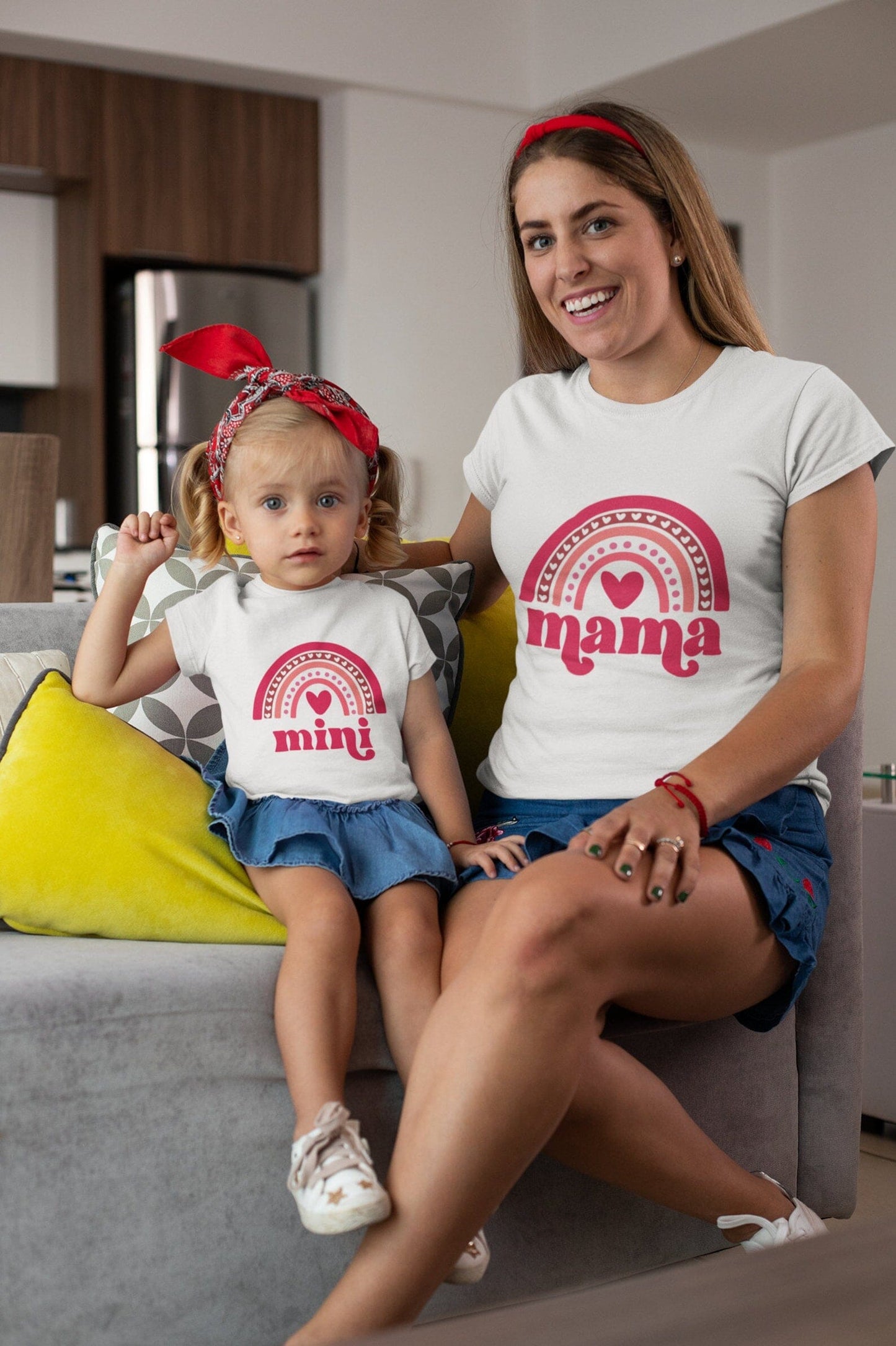 Matching Mama & Mini Rainbow T-shirts