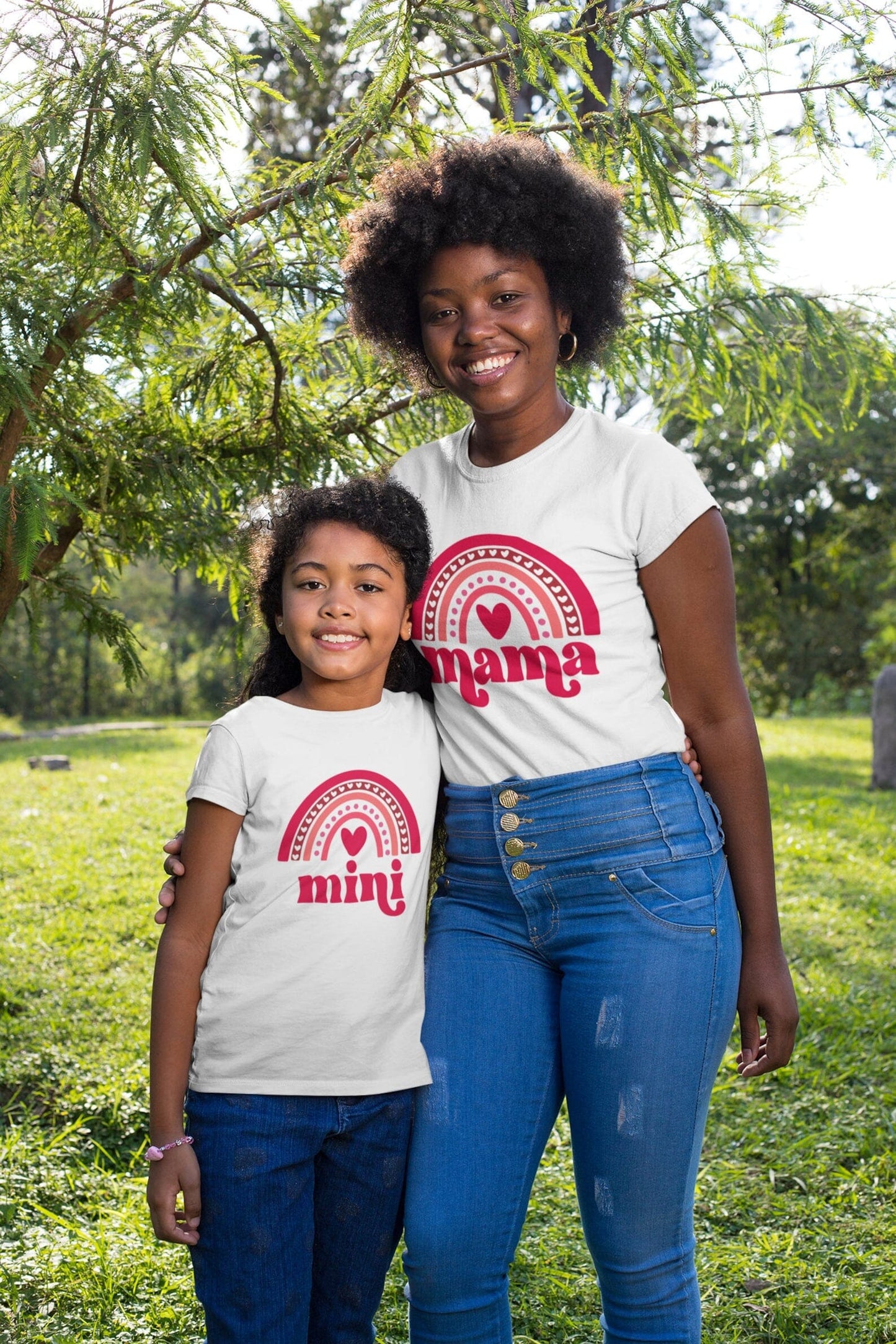 Matching Mama & Mini Rainbow T-shirts
