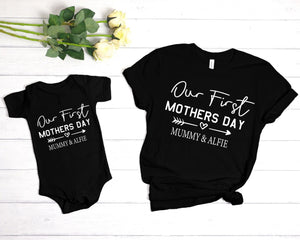Mum and Baby First Mothers Day Personalised Matching Tops