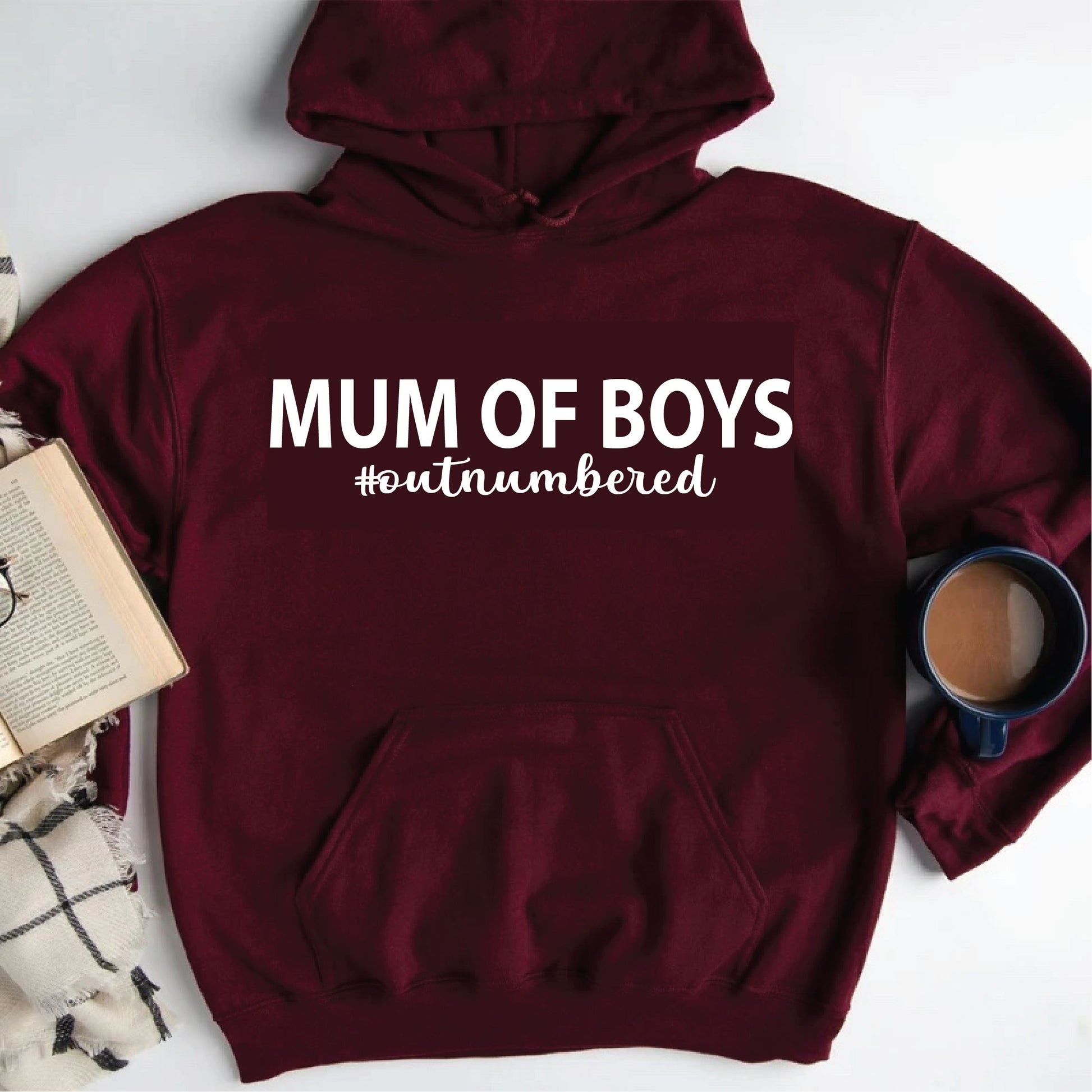 Mum Of Boys #outnumbered Hoodie