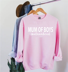 Mum Of Boys #Outnumbered Sweatshirt