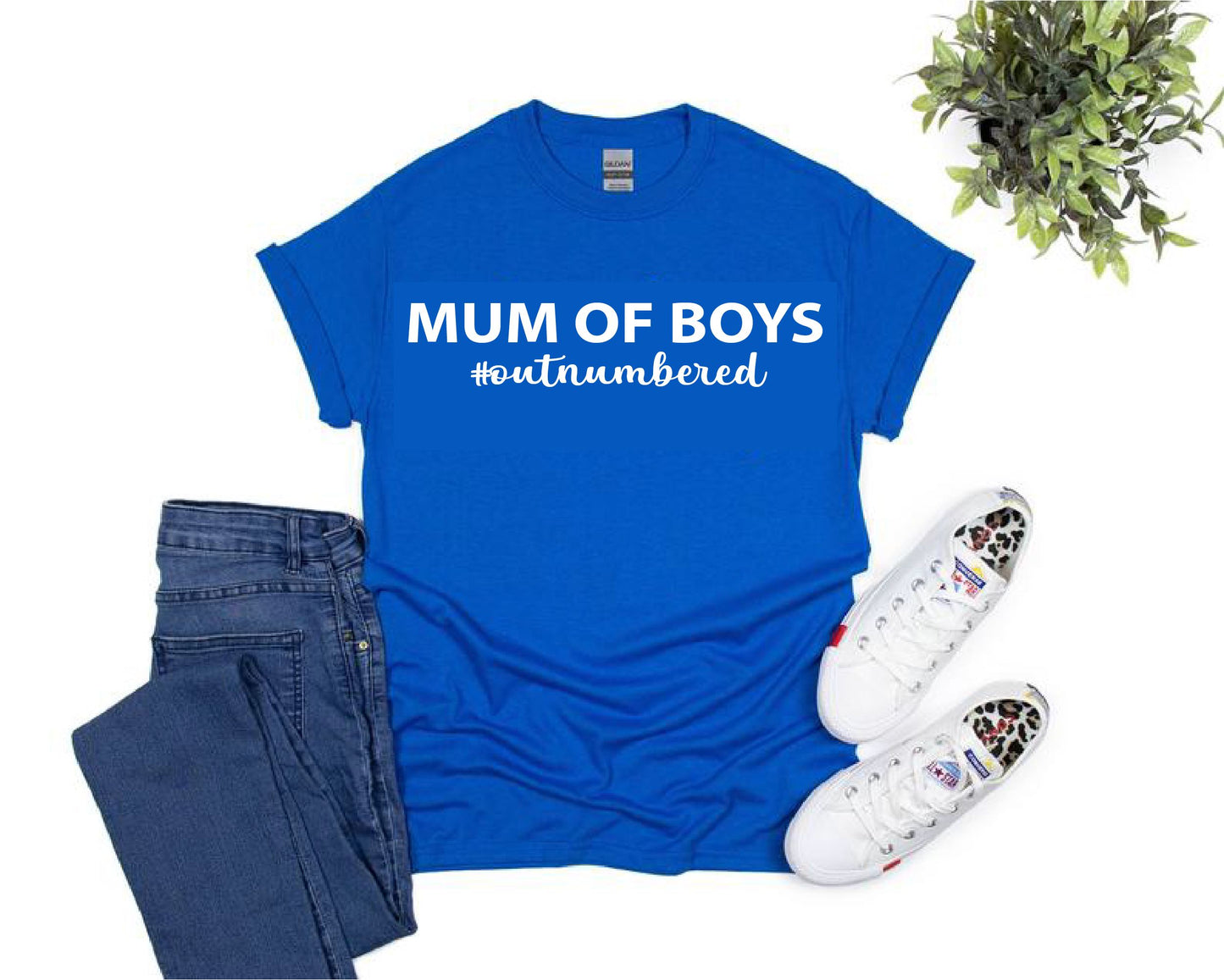 Mum Of Boys #Outnumbered T-Shirt