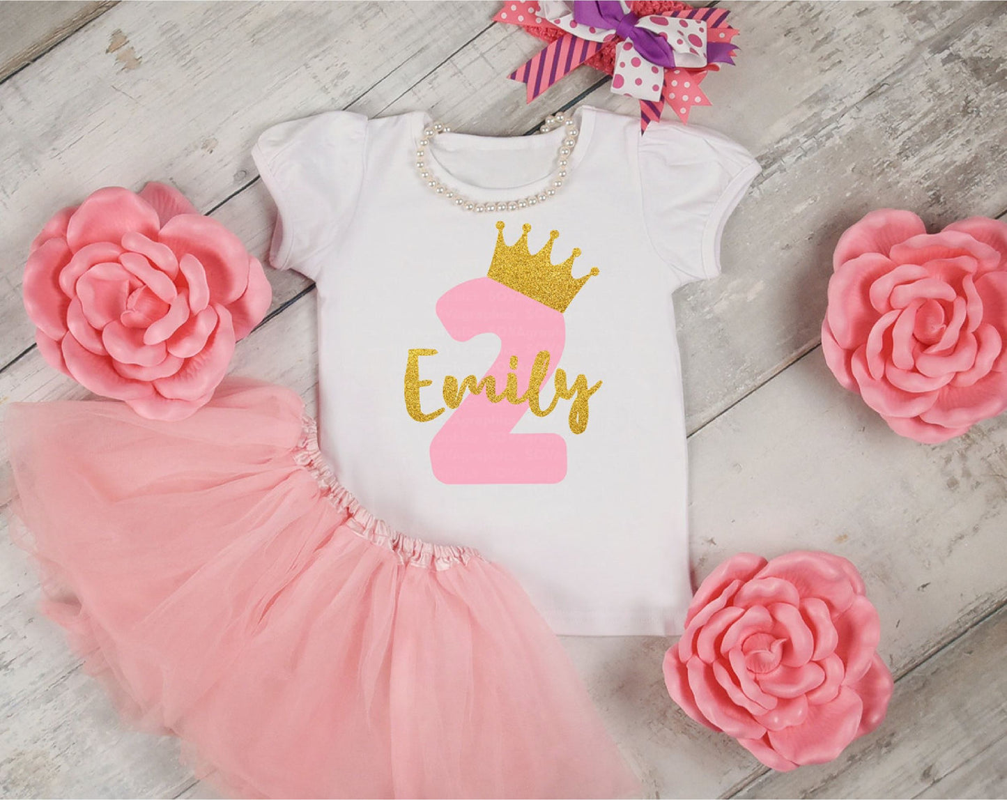 Personalised 1st 2nd 3rd Any Birthday Sparkly Bling T-Shirts