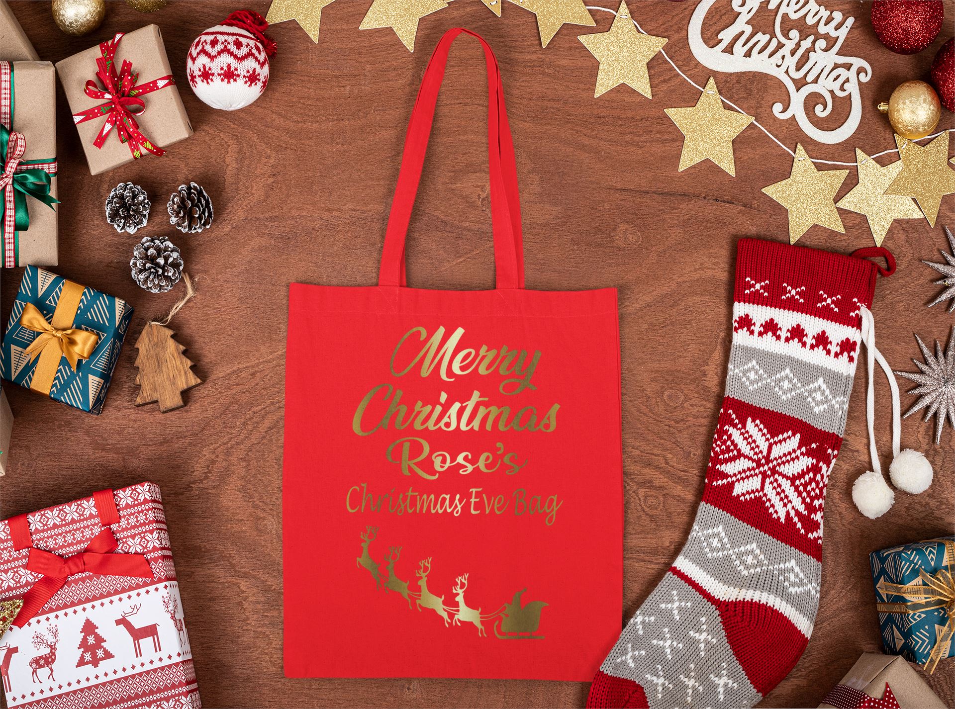 Personalised Christmas Eve Bag