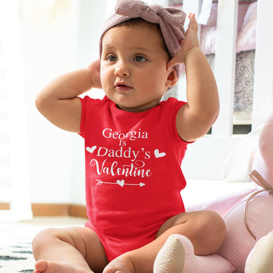 Personalised Daddy's Valentine Baby Top