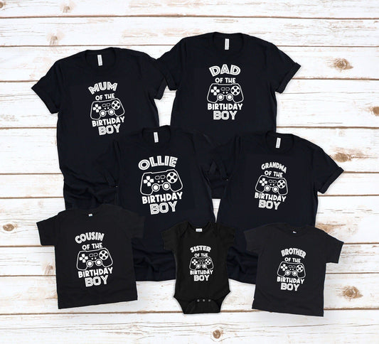 Personalised Family Birthday Gamer T-Shirts