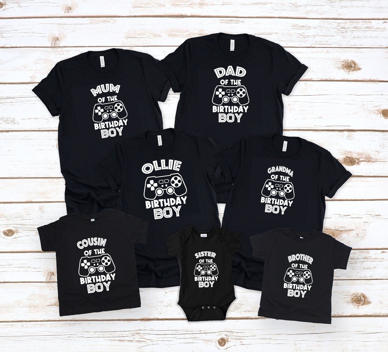 Personalised Family Birthday Gamer T-Shirts