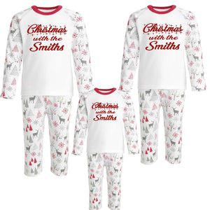 Personalised Family Matching Christmas Sparkly Pyjamas