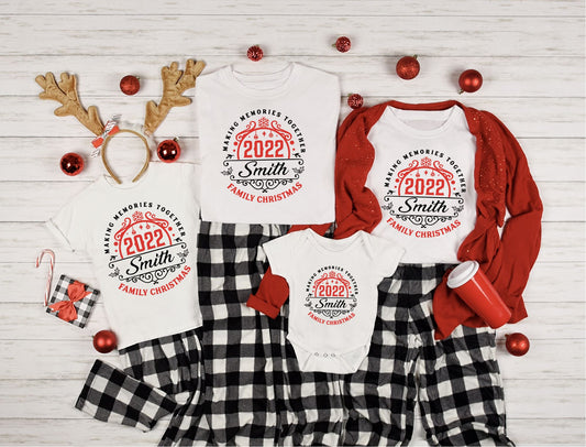 Personalised Family Memories Christmas T-shirts