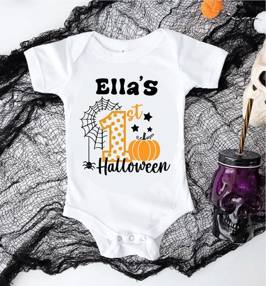 Personalised First Halloween Baby White Bodysuit