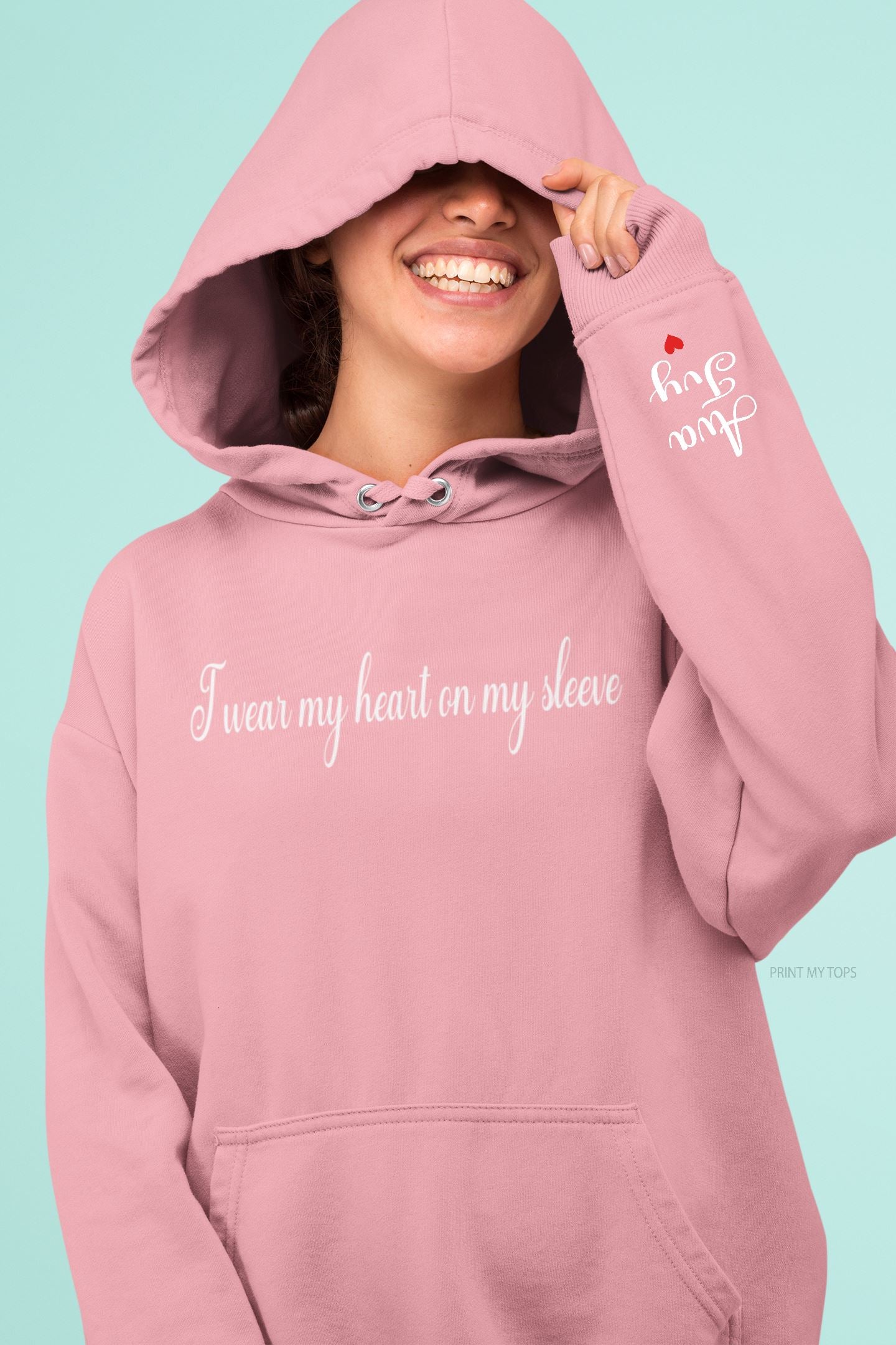 Personalised Heart on my sleeve Hoodie